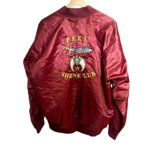 VINTAGE Peel Shrine Club Satin Bomber Style Burgundy Jacket LIKE NEW CONDITION